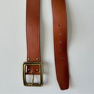 Vintage Brown Leather Men’s Calvin Klein‎ Belt with Brass Buckle - Small